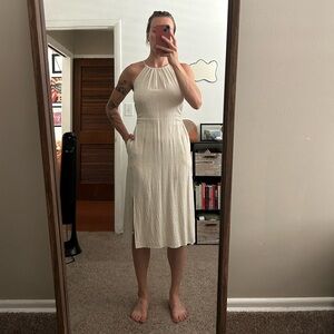 Lucy Paris Pearl Halter Midi Dress